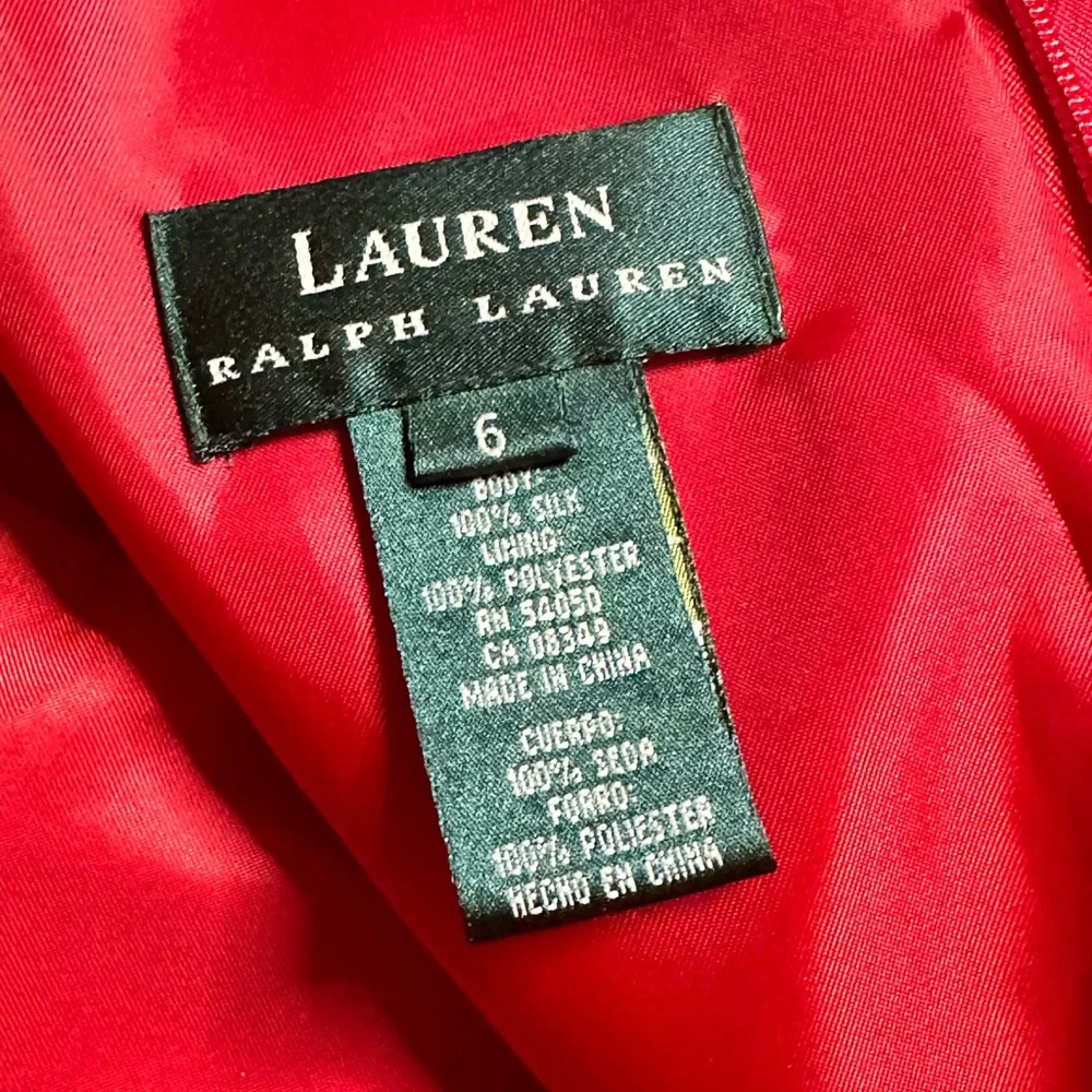 Lauren Ralph Lauren Red Silk Formal Gown Size 6 - Picture 7 of 7